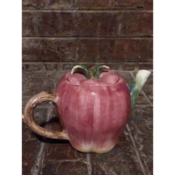 Takahashi Apple Teapot Hand Painted Collectible - Picture 3 of 8
